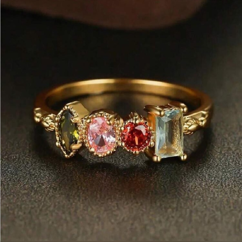 Elegant Gold Multi-Stone Ring